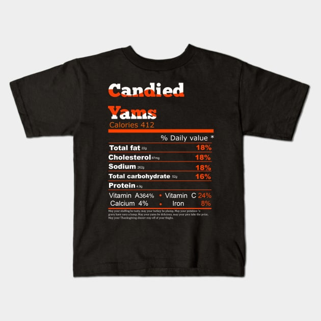 candied yams nutrition Kids T-Shirt by Flipodesigner